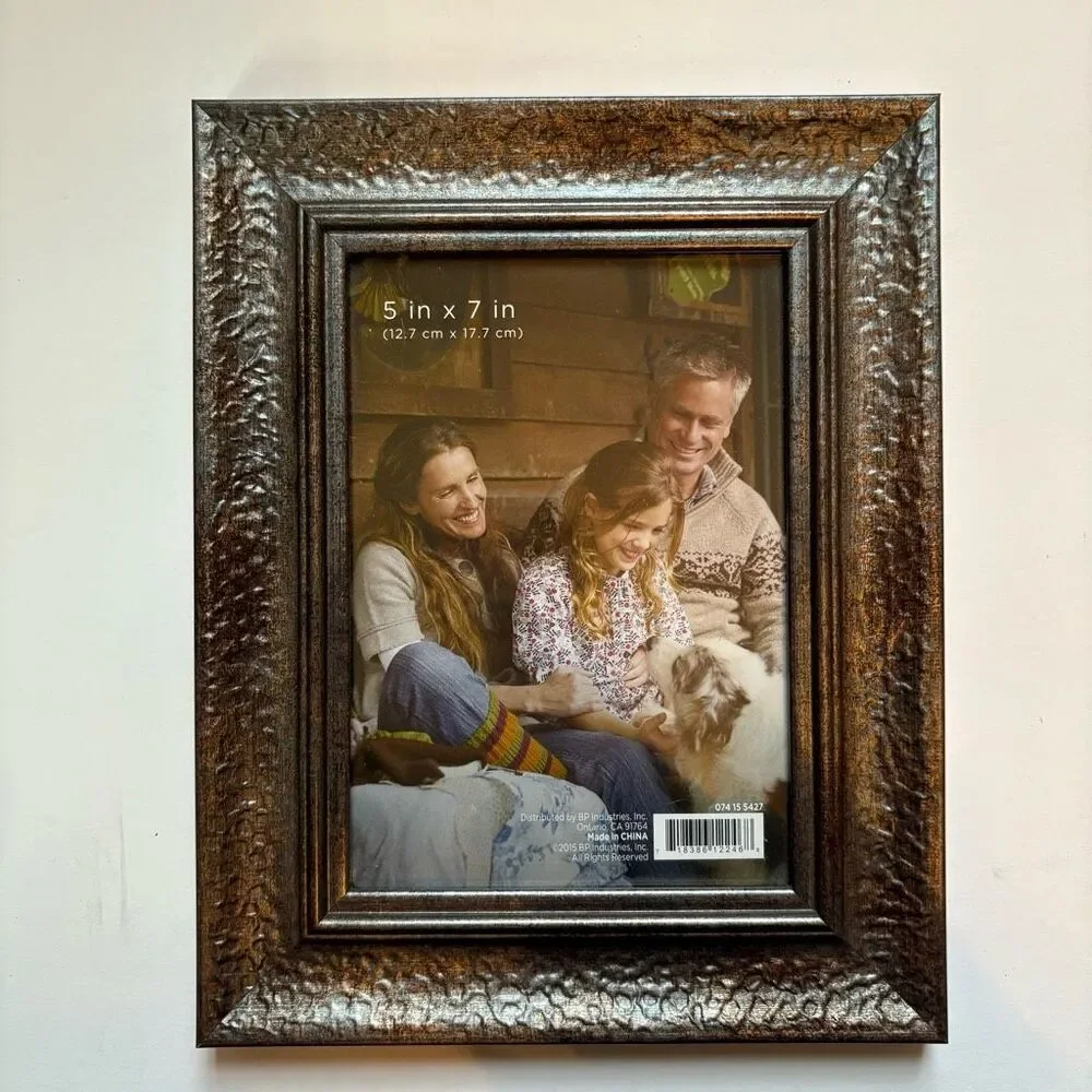 BP Industries 5x7 Brown Textured Picture Photo Frame